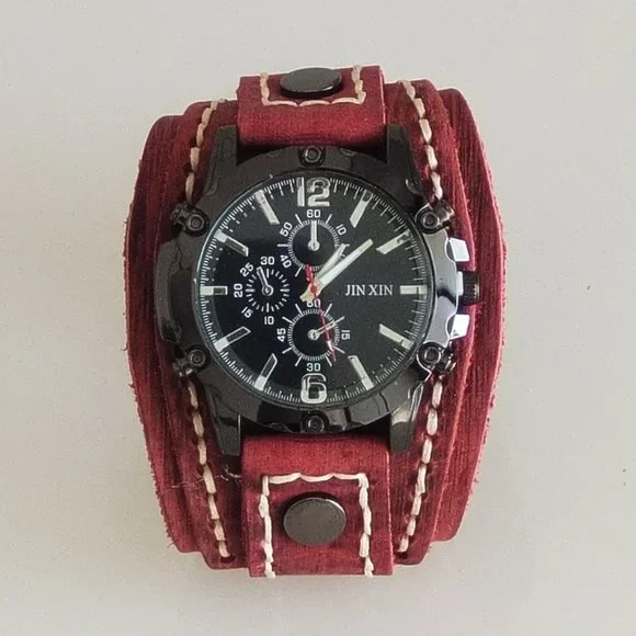 ✨✨BRAND NEW Punk Style Vintage Handmade Leather Watch - Picture 8 of 9